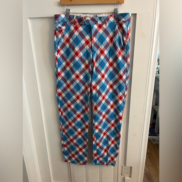 Royal & Awesome Plaid a Binder Golf pants size 36 - Picture 3 of 9
